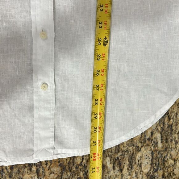 Lauren Ralph Lauren Oversize Floral Eyelet Logo Linen Shirt Size L - Picture 11 of 11